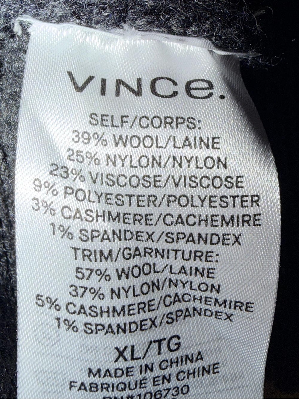 Vince Charcoal Wool Blend Draped Car Sweater Coat NWT - Picture 7 of 9